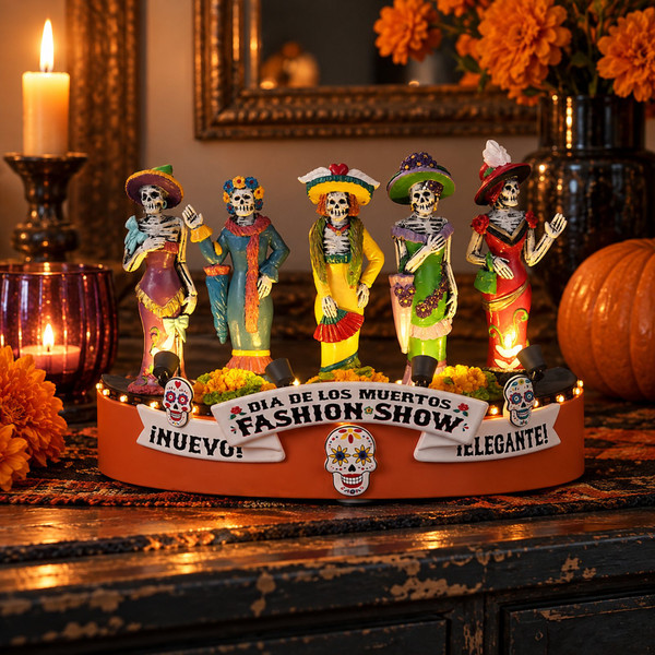 Lemax Spookytown - Catarinas Fashion Show – collectible Halloween village piece displayed in a cosy home