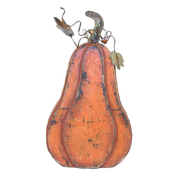 30" Antique Orange Painted Pumpkin Figurine
