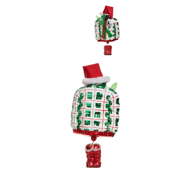 Green And White Ski Jacket & Ornament
