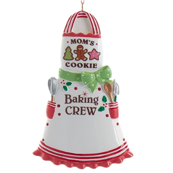 Baking Crew Apron Ornament - Hand Personalized For Family And Friends