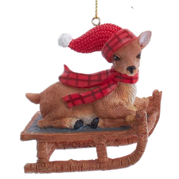 Deer On A Sled Ornament
