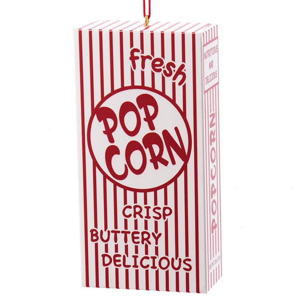 Red & White Popcorn Box Ornament

