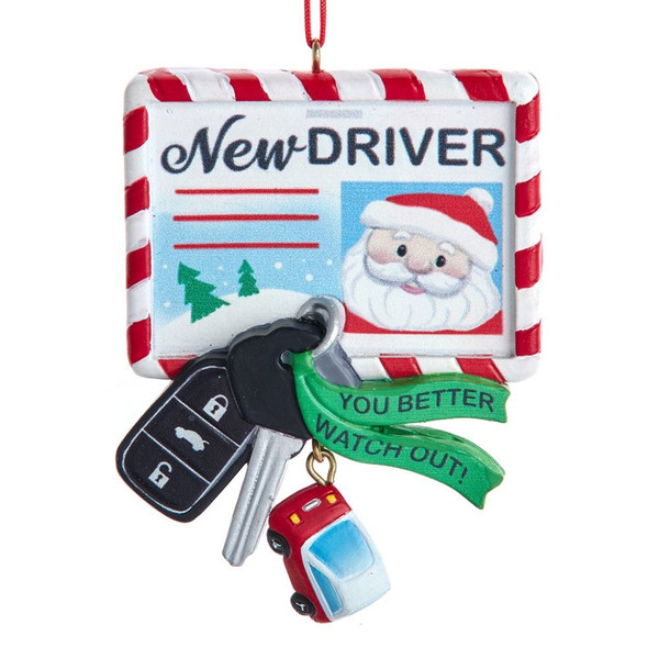 Santa Driving License Ornament
