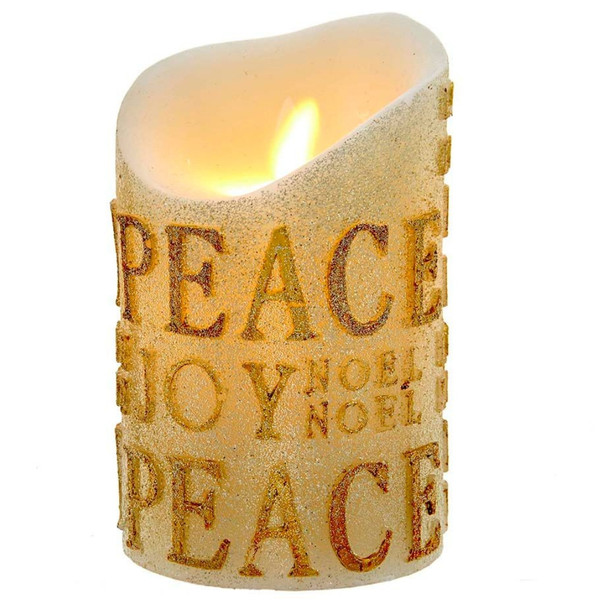 Battery-Operated Gold Flicker Flame Candle
