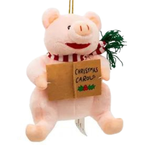 Carolin Critter Plush Musical Pig Ornament
