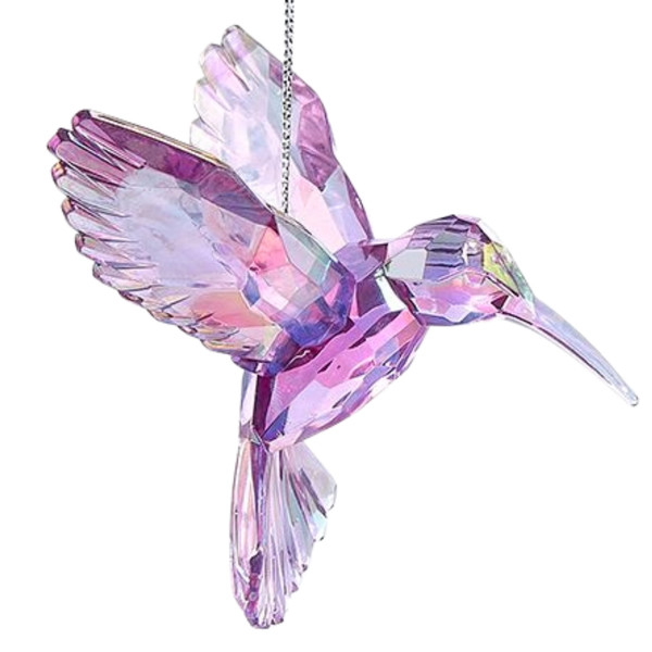 Purple Iridescent Hummingbird Ornament
