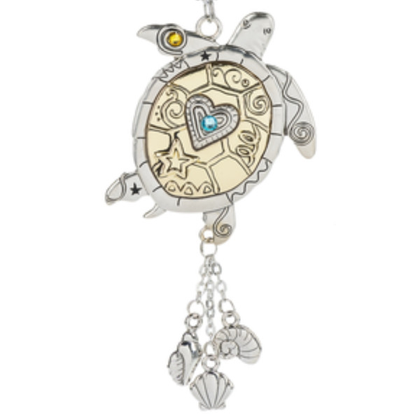 Jewelled Sea Turtle  Car Charm Ornament 
