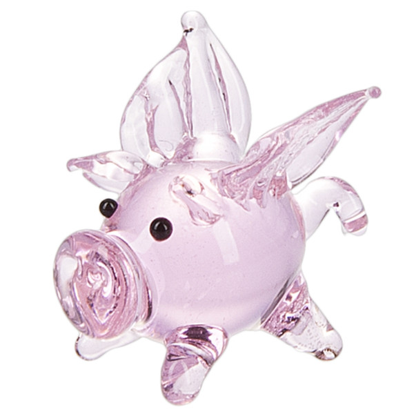 Miniature Pink Flying Pig Figurine
