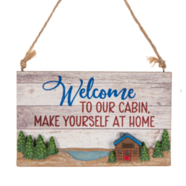 Welcome to Our Cabin Make Yourself at Home Wood Ornament
