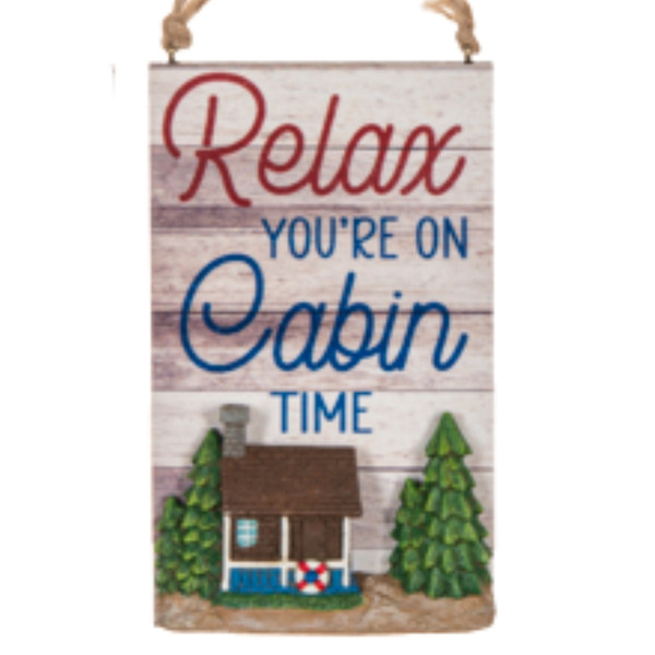 Relax You're On Cabin Time Wood Ornament
