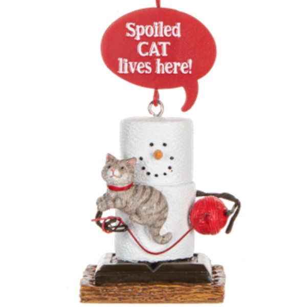 S'More with A Cat and A Red Knitting Ball Ornament
