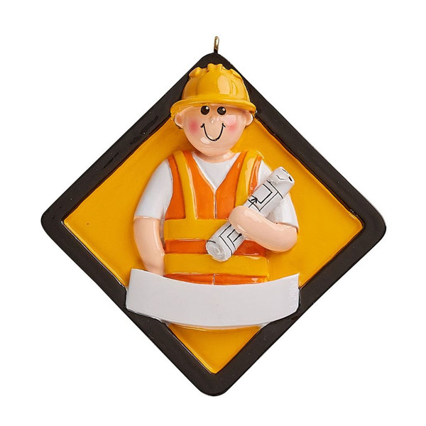 Personalized Construction Worker Ornament