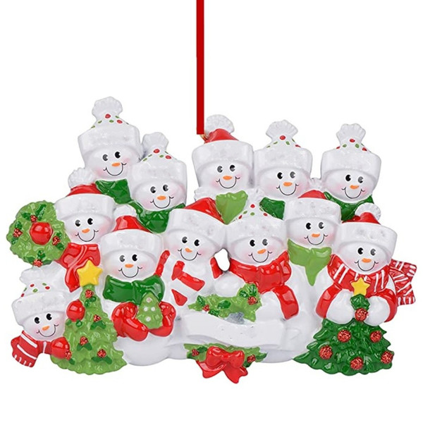 Personalized Snow Family of 12 Ornament