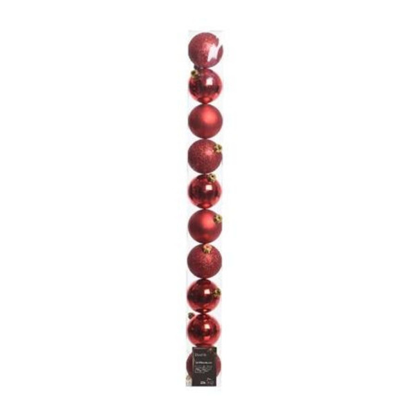 Red Glitter Mix Shatterproof Ornaments In Tube