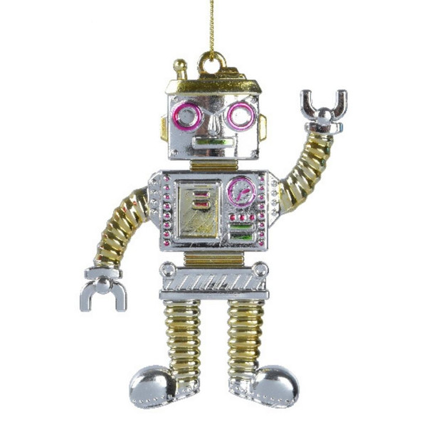 Robot With Silver Hands Ornament