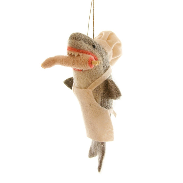 Cody Foster Felt Bon Apetit Shark Ornament