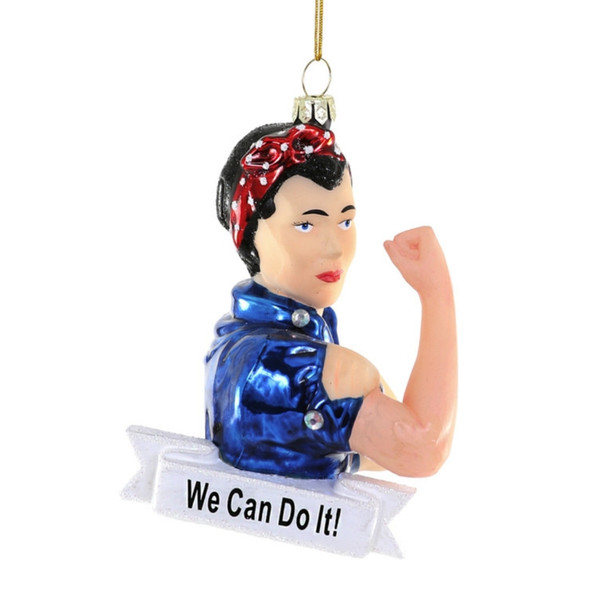 Cody Foster Glass Rosie The Riverter Ornament