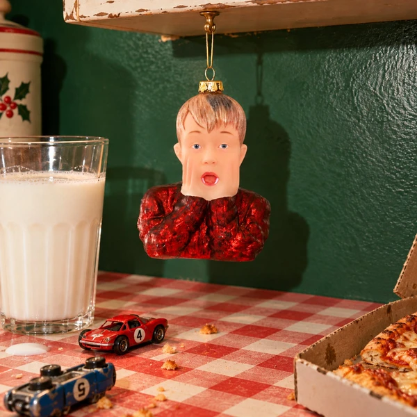 Cody Foster Glass Kevin McCallister Ornament – glass Christmas ornament styled in a fun, eclectic home scene