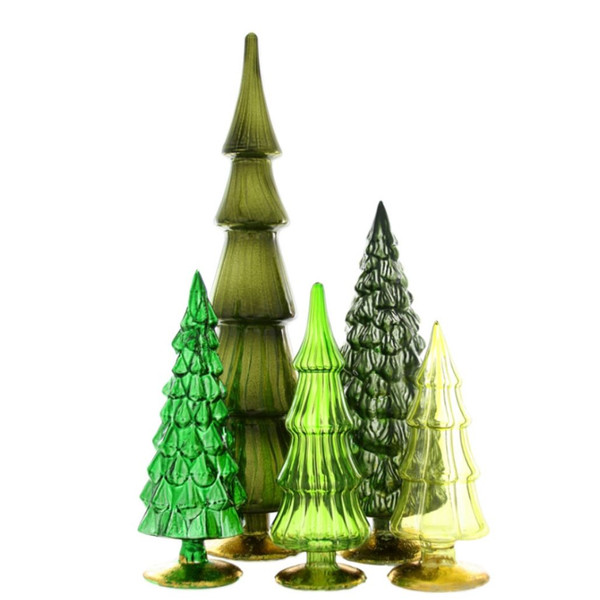 Cody Foster Verdant Glass Tree Ensemble, Set of 5
