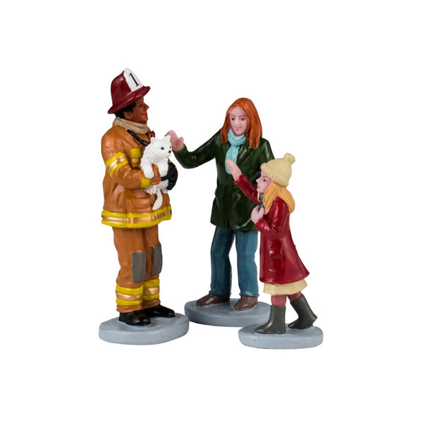 Lemax - Fireman To The Rescue Set Of 3