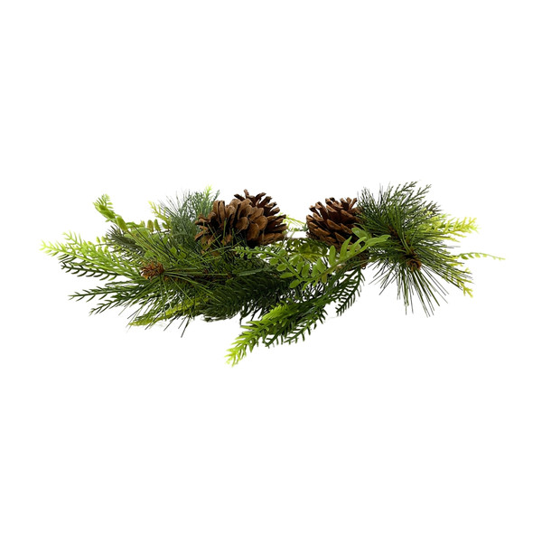 Evergreen Pine and Pinecone Candle Ring