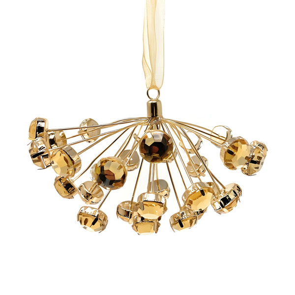 Radiant Gold Starburst Ornament with Glistening Gems
