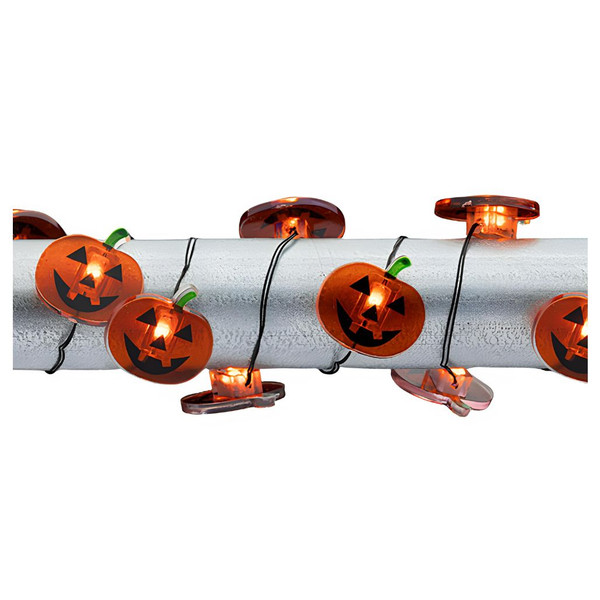 40" Jack O'Lantern Orange String Lights - 20 LED Bulbs