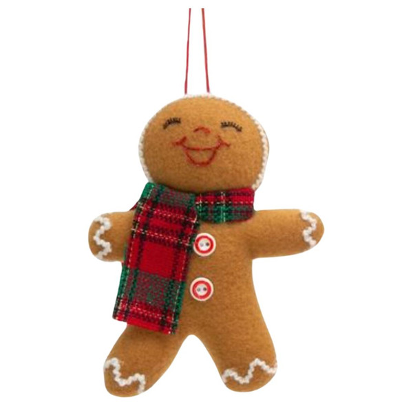 Holiday Gingerbread Man with Scarf Ornament