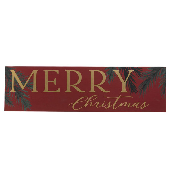 Classic 42 inch Red Merry Christmas Wooden Wall Sign