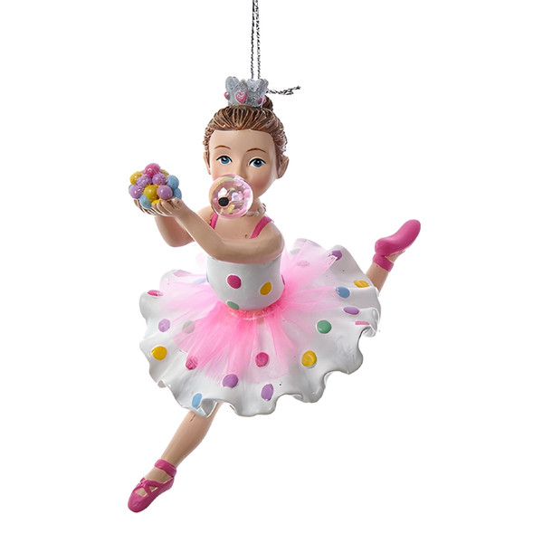 Kurt Adler Bubblegum Ballerina Ornament, 5" E0888