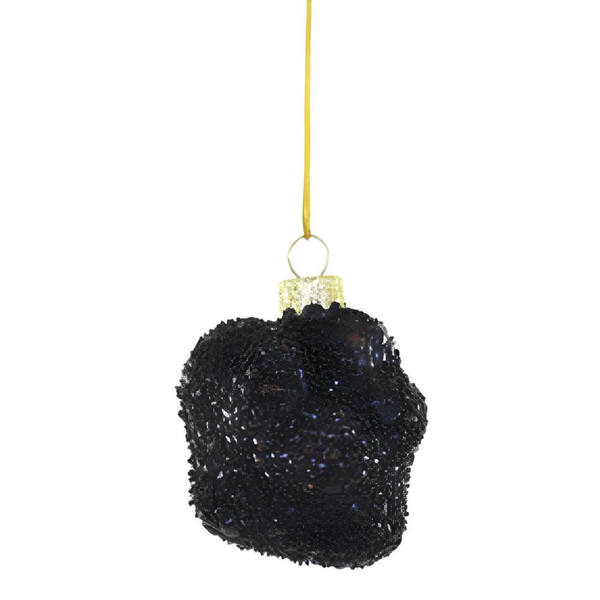 Glittery Black Truffle Christmas Ornament