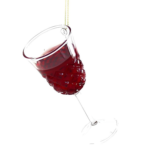 Red Wine Glass Christmas Ornament