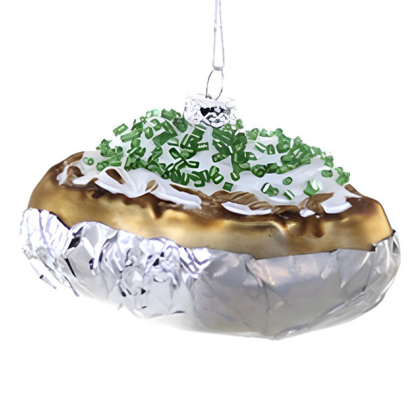 Baked Potato Glass Ornament