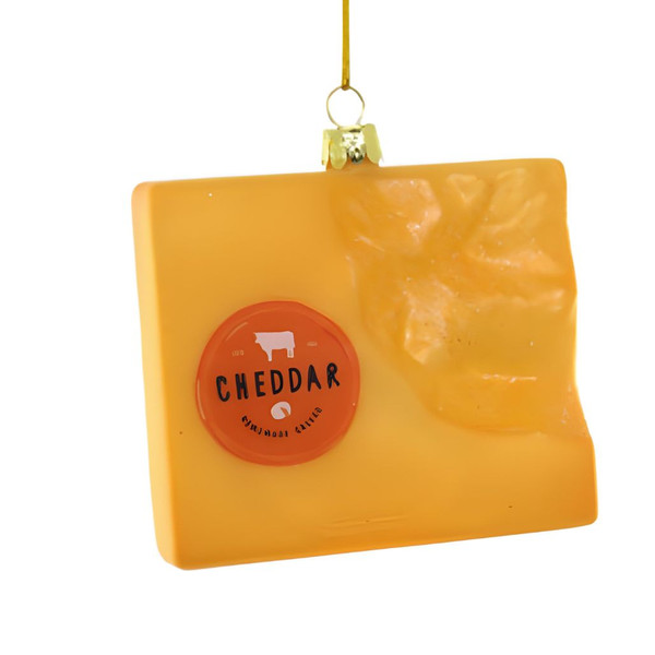 Aged Cheddar Cheese Block Ornament