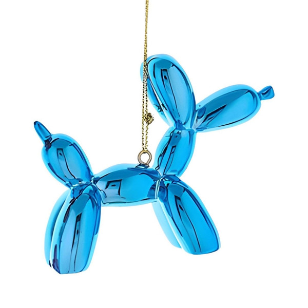 Glossy Blue Balloon Dog Ornament