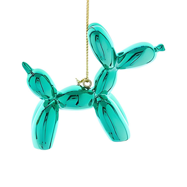 Gleaming Green Balloon Dog Ornament