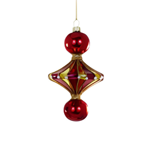 Dark Red Merry & Bright Spindle Ornament