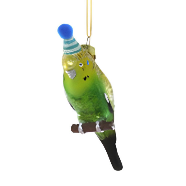 Green Party Parakeet Ornament