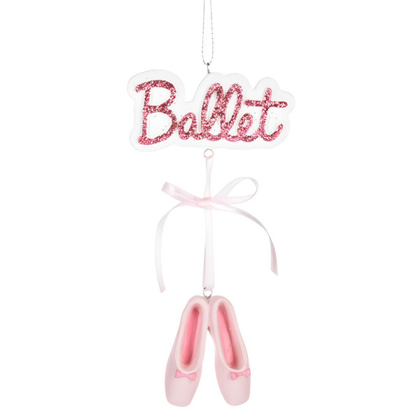 Sparkling Pink Ballet Dance Shoe Ornament