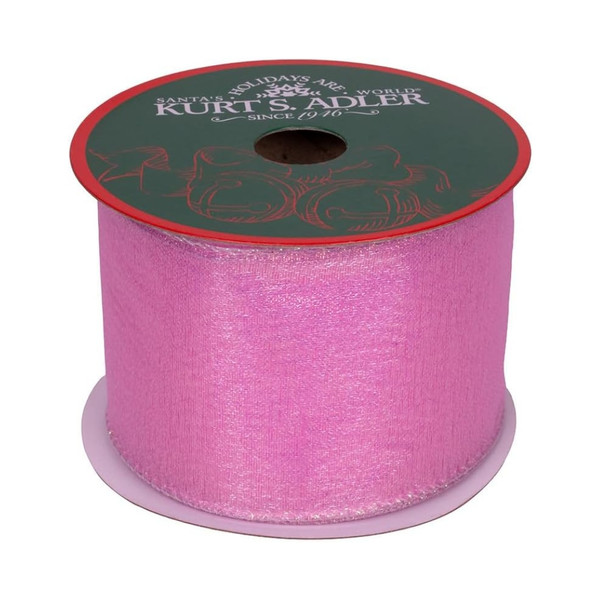 Pink Iridescent Sheer Wired Ribbon