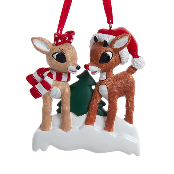 Personalized Rudolph The Red Nose Reindeer & Clarice Ornament