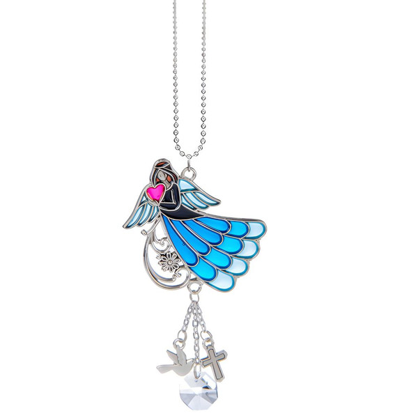 Colorful Angel Car Charm with Crystals
