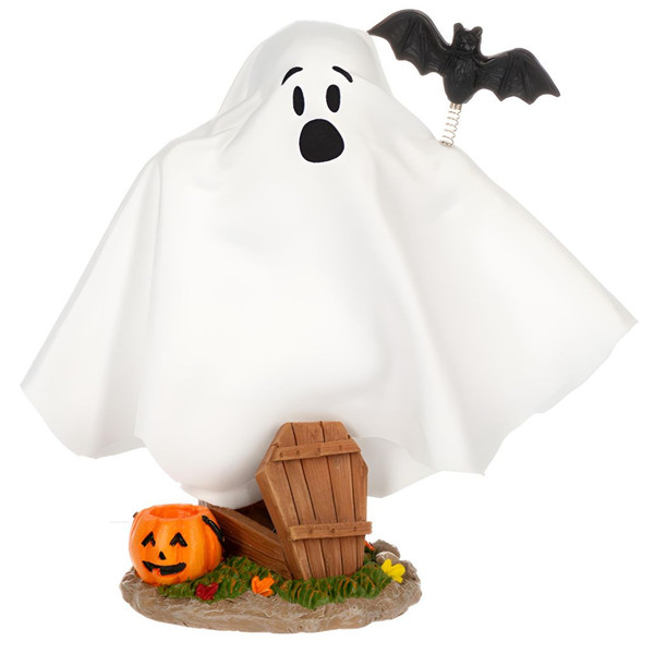 Wiggle Ghost with Bat Halloween Decoration