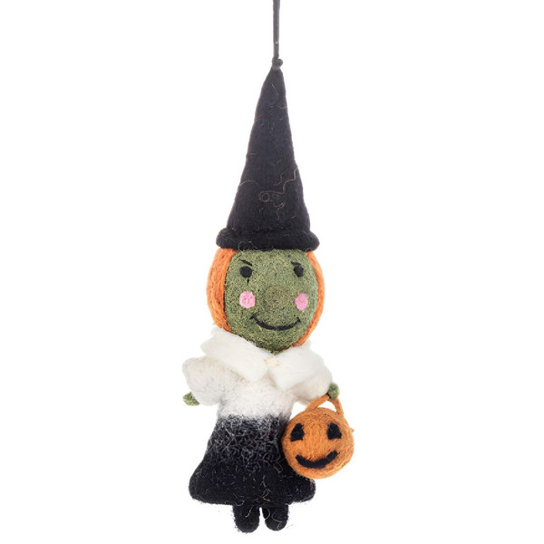 Wool Witch Trick or Treat Ornament