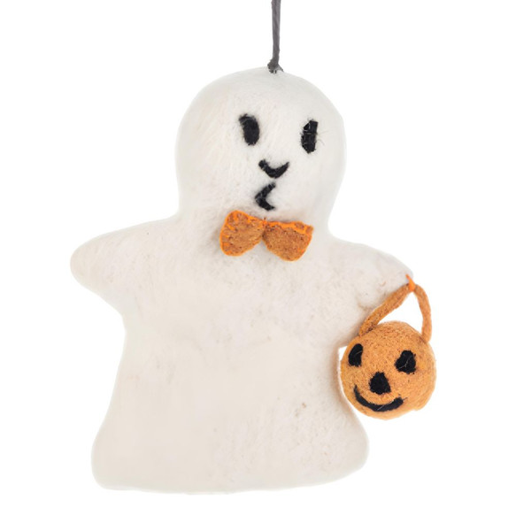 Wool Ghost Trick or Treat Ornament