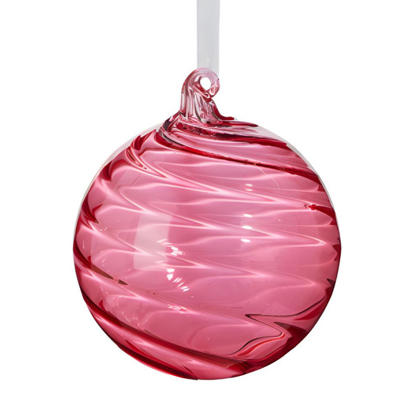 Dark Pink Glass Ball Ornament