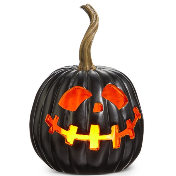 Lighted Black Jack O' Lantern