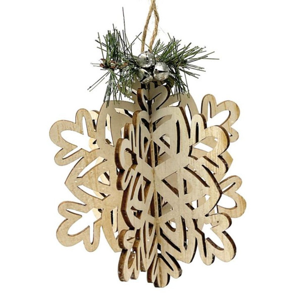 Wood Cut Out Snowflake Ornament