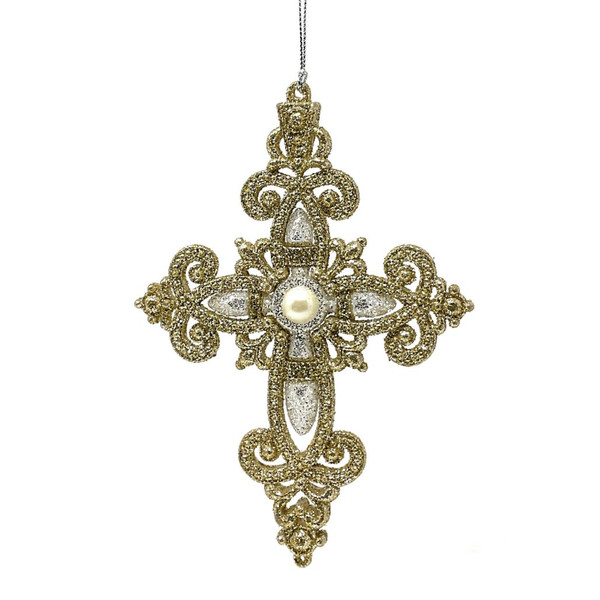Cross with Circle Gem Ornament