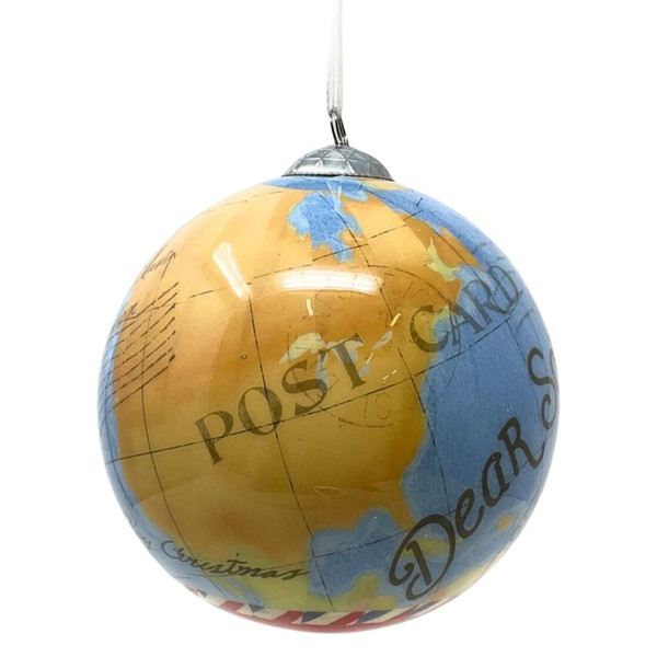 Dear Santa Map Ball Ornament